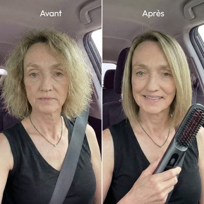 Brosse lissante portable pour cheveux courts