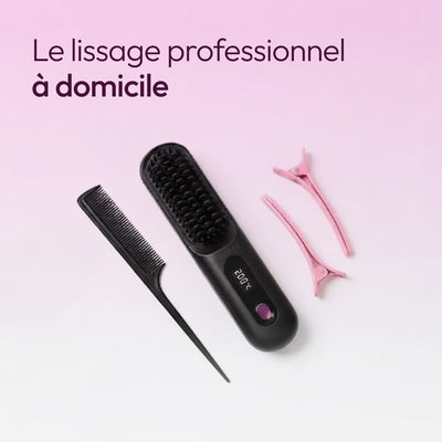 Brosse lissante portable pour cheveux courts